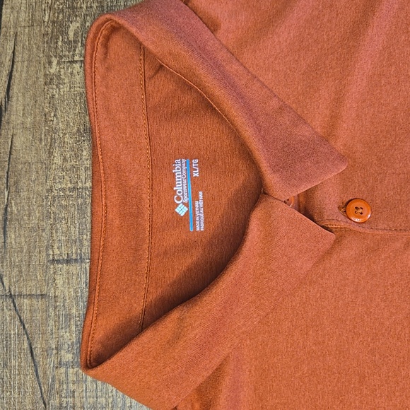 Columbia Mens Orange Omni Wick Polo Shirt Performance Athletic XL Golf - Picture 2 of 8